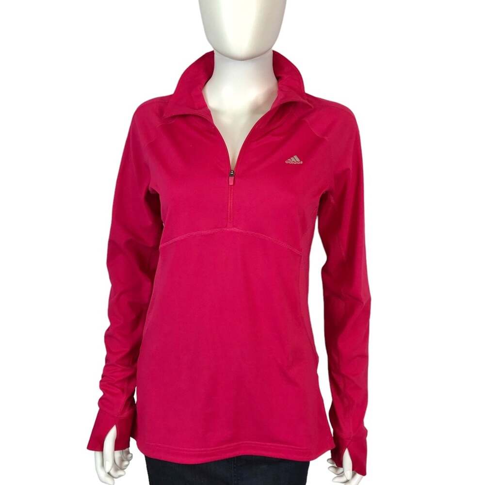 Adidas Athletic Jacket Fuchsia Pink 1/4 Zip Athleisure Pullover Size M